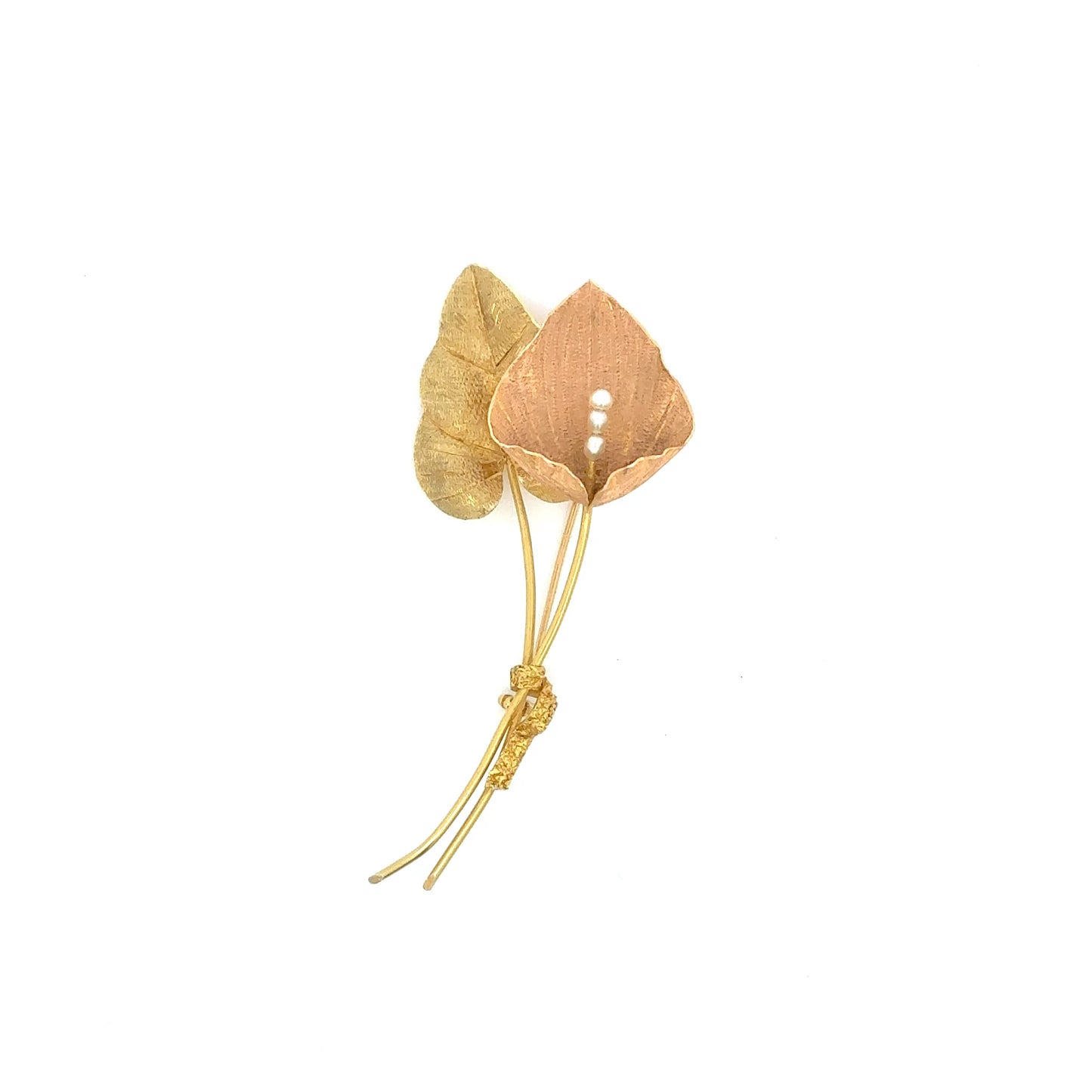 Calla Lily Spray Brooch with Pearl Detail
